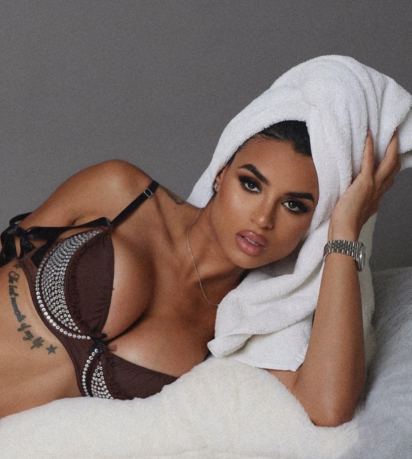 Bikini made with high-quality materials and rhinestone crystal