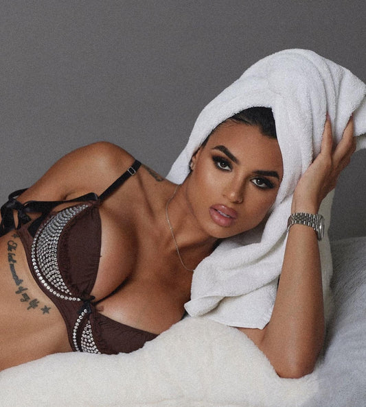 Bikini made with high-quality materials and rhinestone crystal