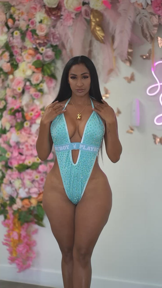 Jumpsuit & Rompers Baby Blue Rhinestones