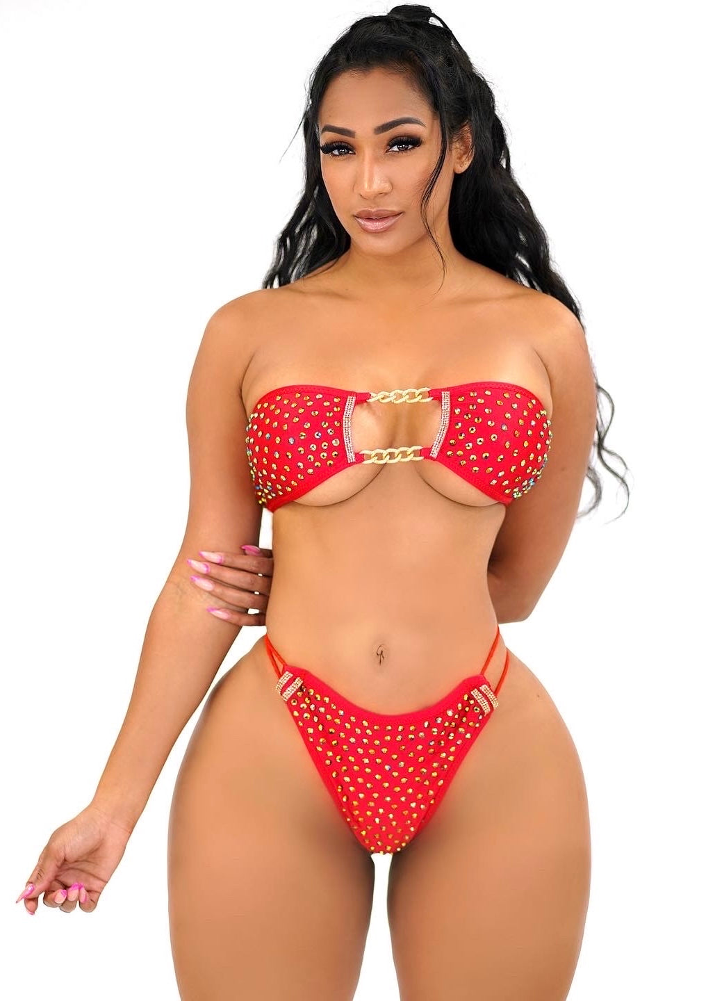 Two Piece Set Red Exotic design