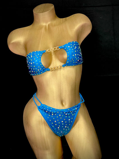 Two Pieces Set Blue bra & thong